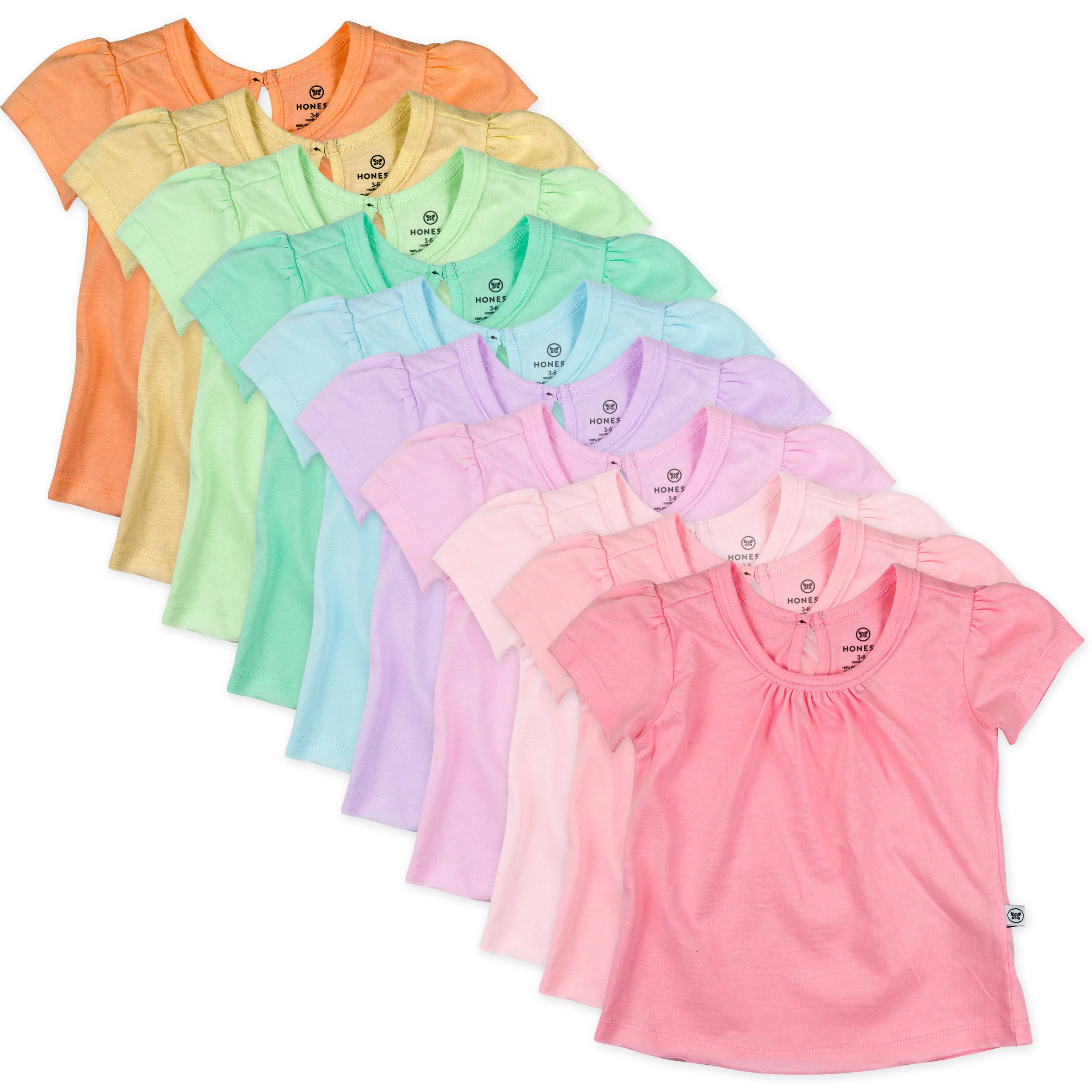 10-Pack Organic Cotton Puff Sleeve T-Shirts