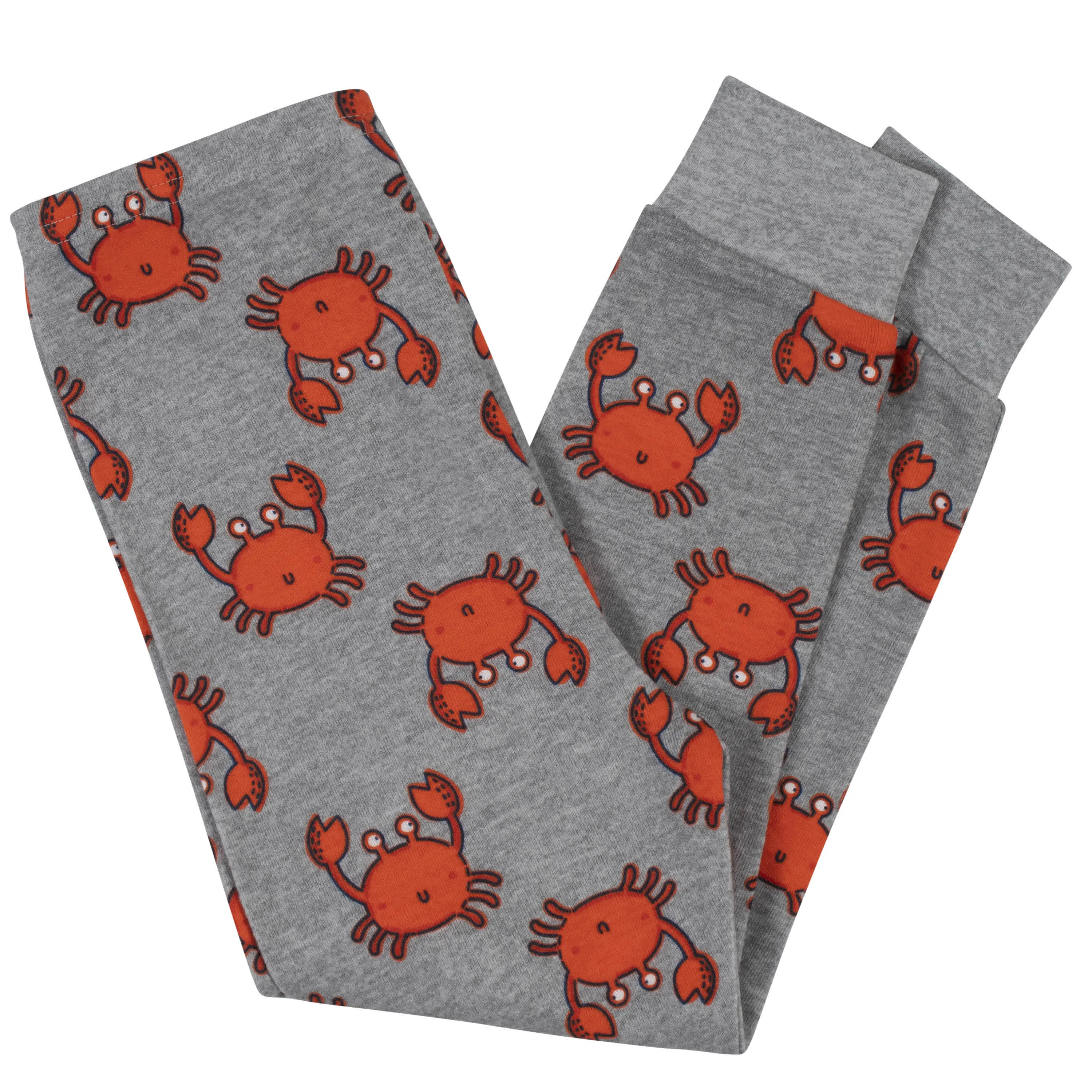 4-Piece Boys Crab Snug Fit Cotton Pajamas