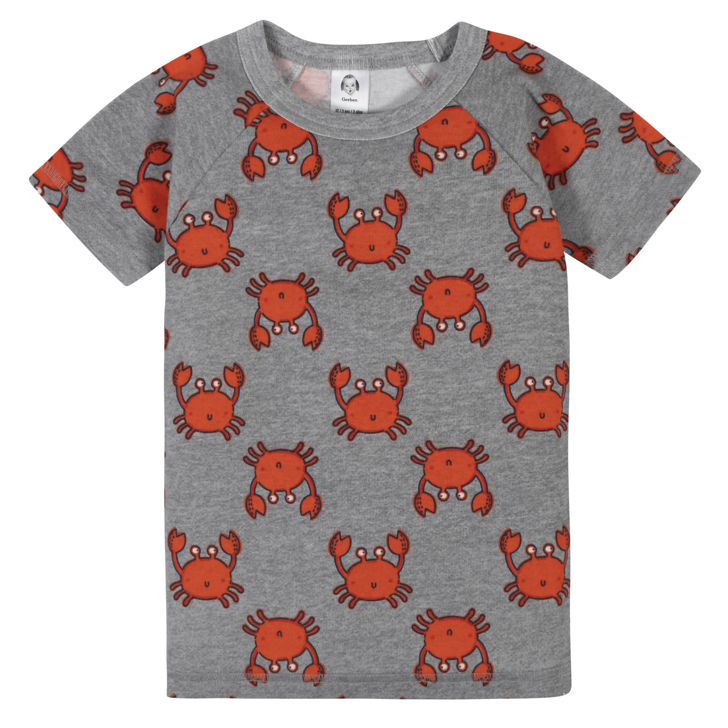 4-Piece Boys Crab Snug Fit Cotton Pajamas