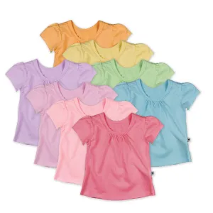 8-Pack Organic Cotton Puff Sleeve T-Shirts