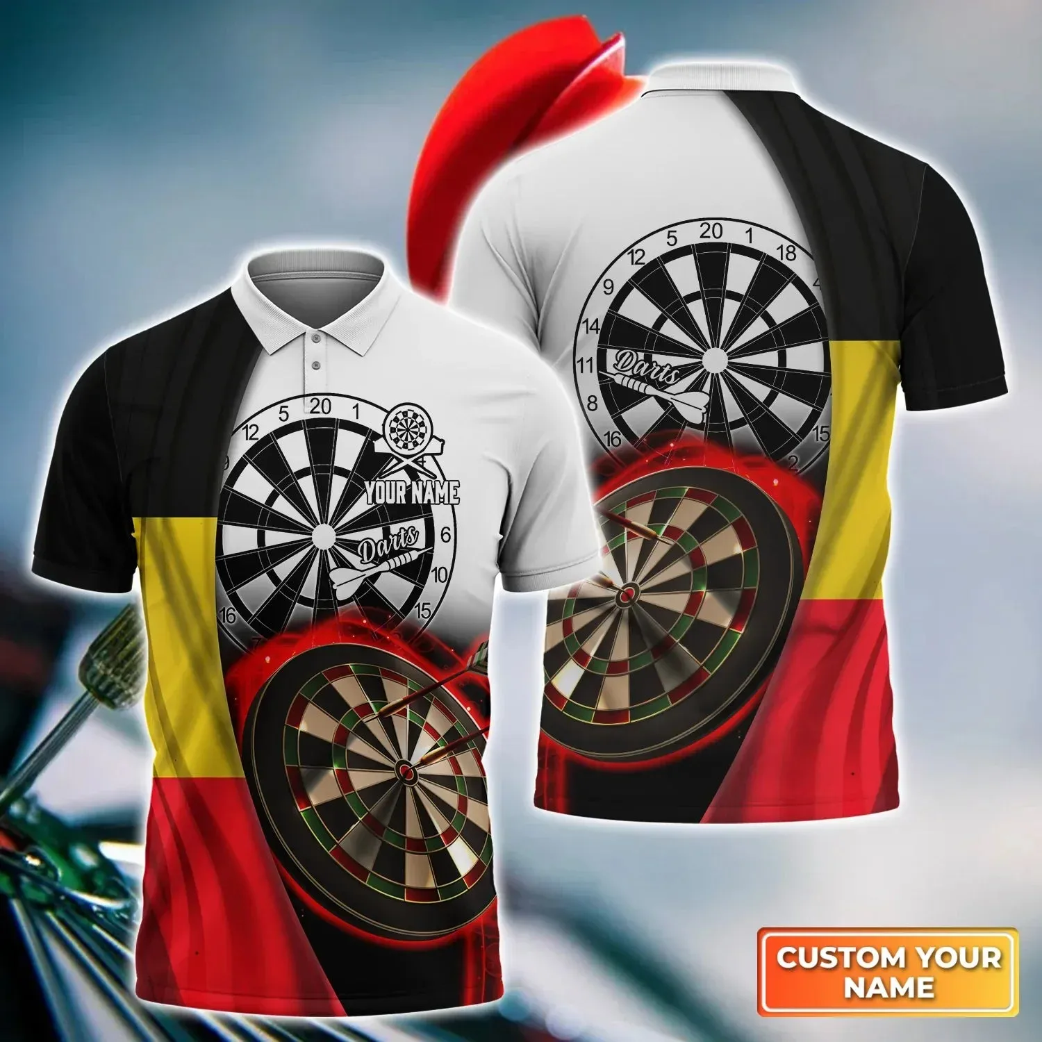 American Darts Player Polo 3D Shirt For Darts Player, Dart Shirt, Sports Shirt, Dart Team Shirts