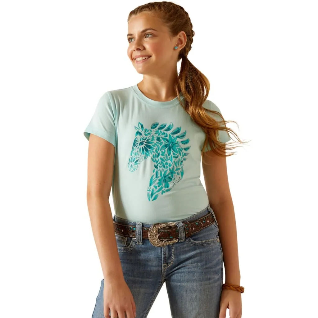 Ariat Youth Floral Mosaic T Shirt Plume