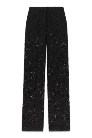 Atelier Sheer Lace Wide Leg Black Trousers