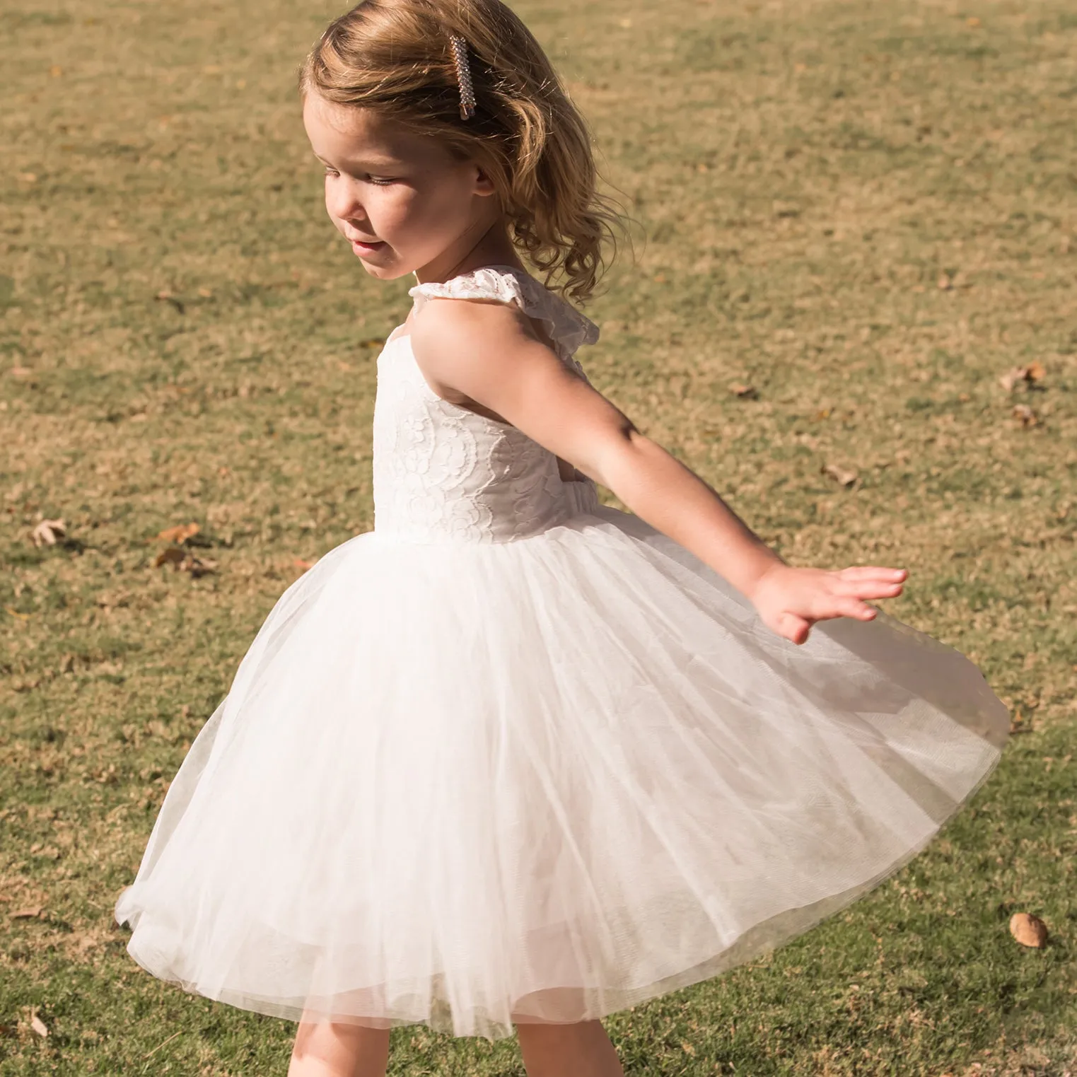 Baby girls tutu dress lace top 3 layer tulle Christmas dress up