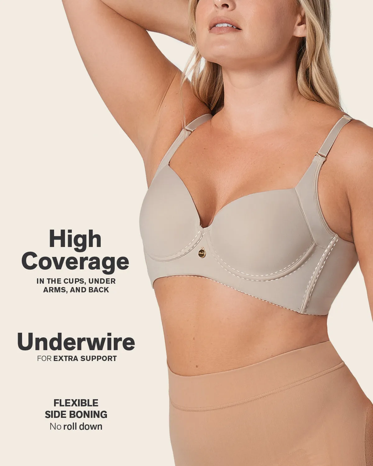 Back Smoothing Bra with Soft Full Coverage Cups