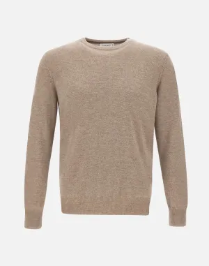 Beige Cashmere and Wool Sweater for Men