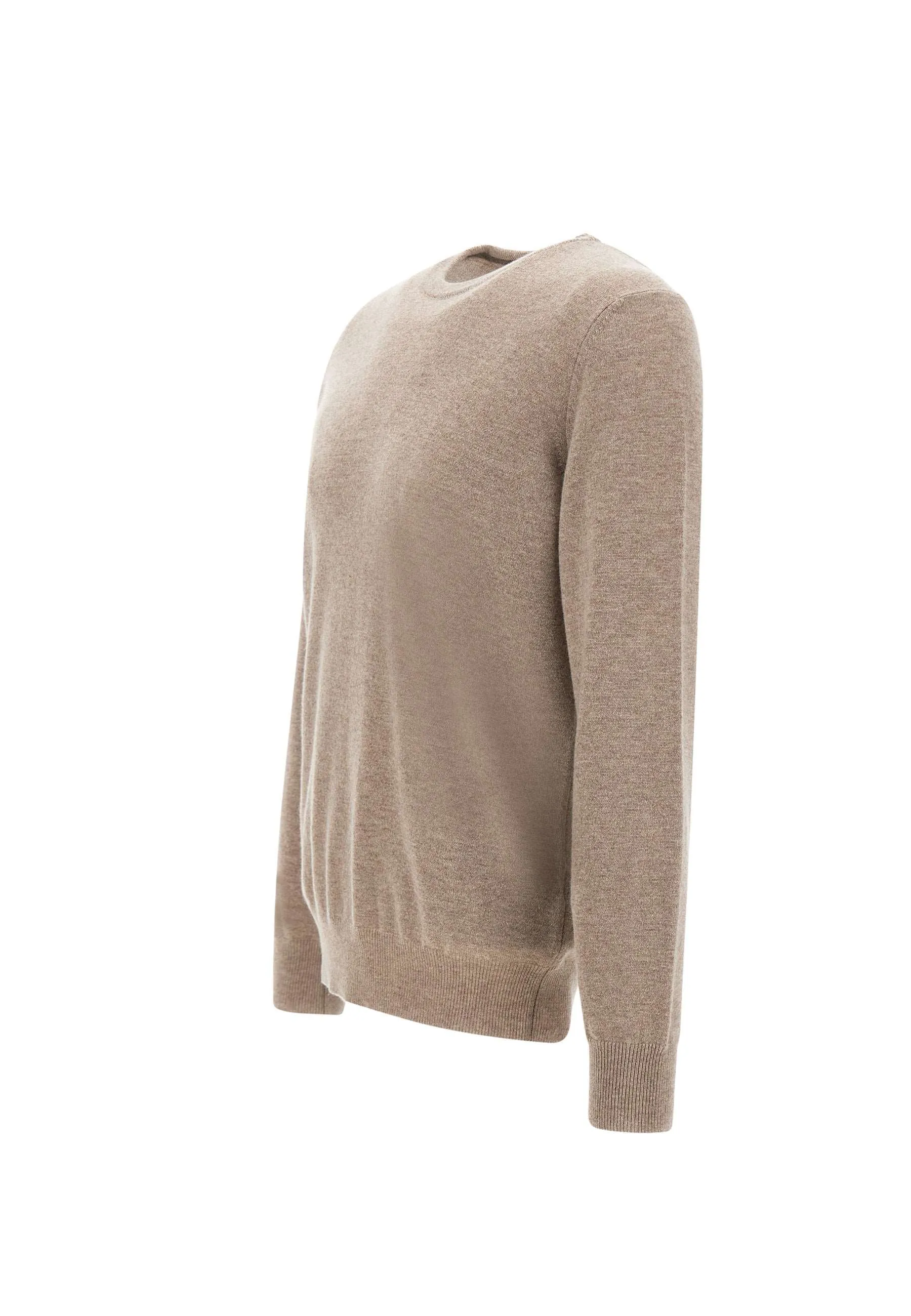 Beige Cashmere and Wool Sweater for Men