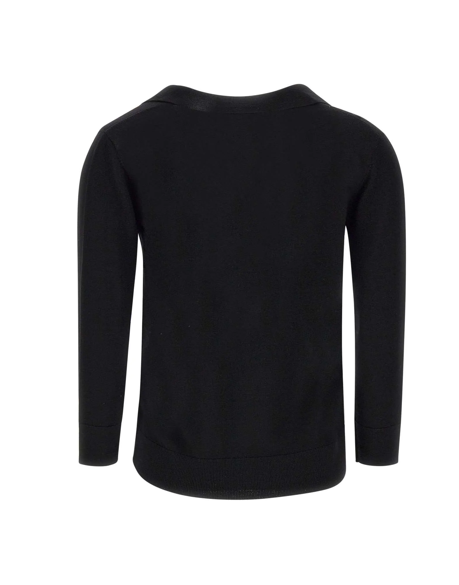 Black Beaten Wool Sweater for Women