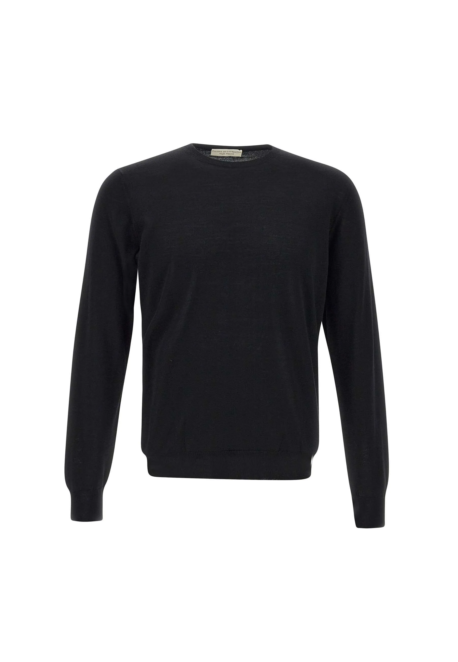 Black Men's Merino Wool Pullover