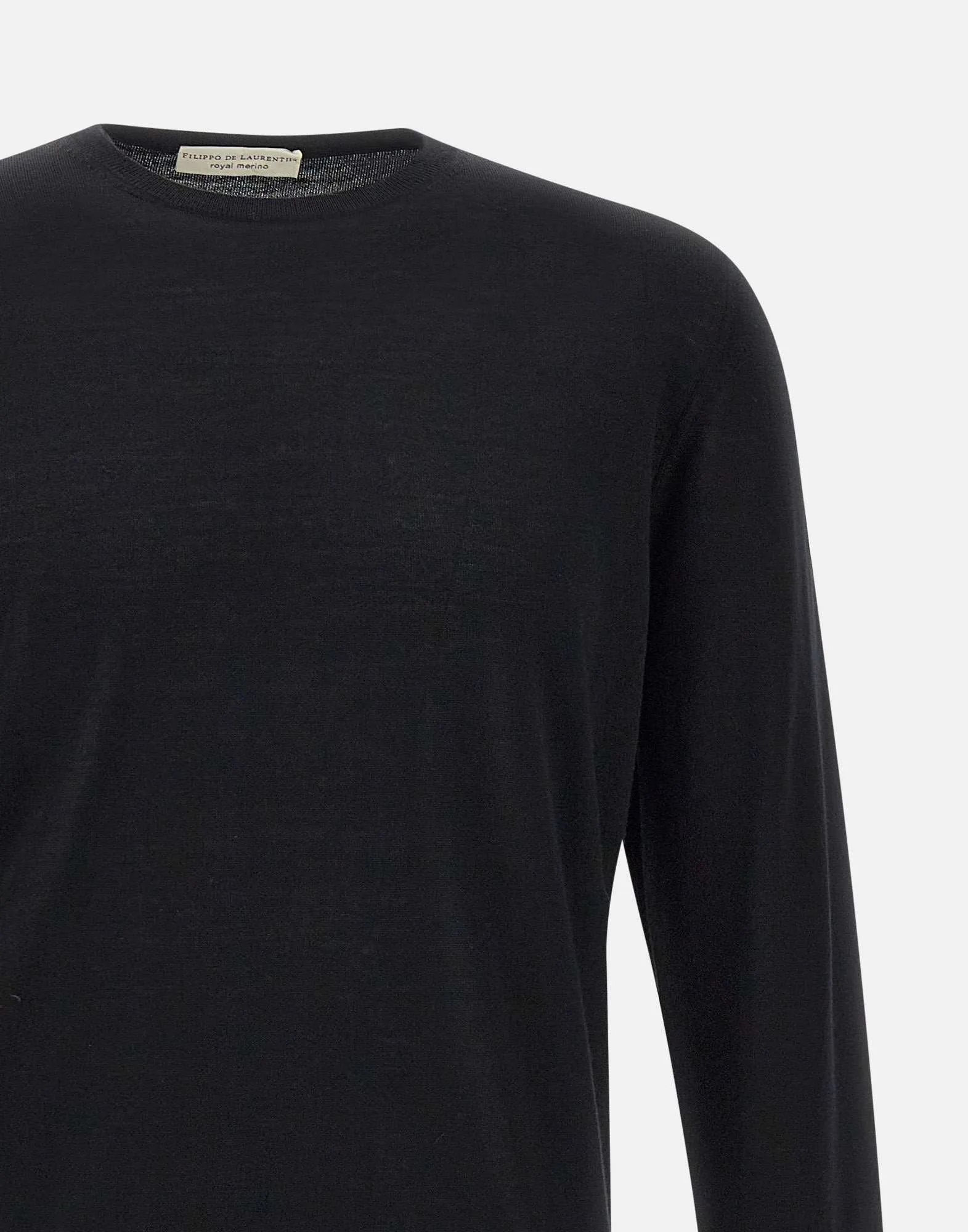 Black Men's Merino Wool Pullover