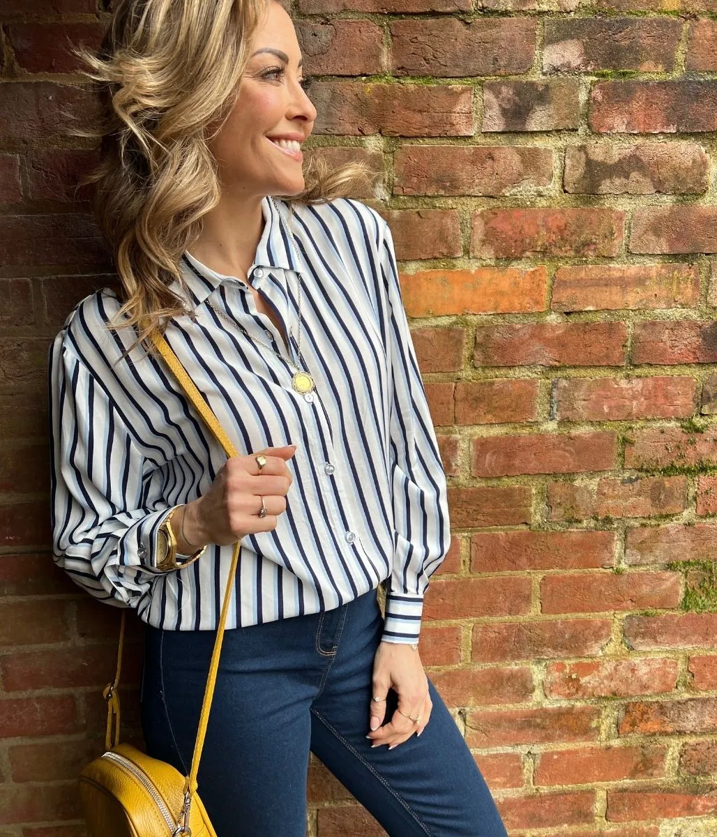 Blue Relaxed Striped Shirt