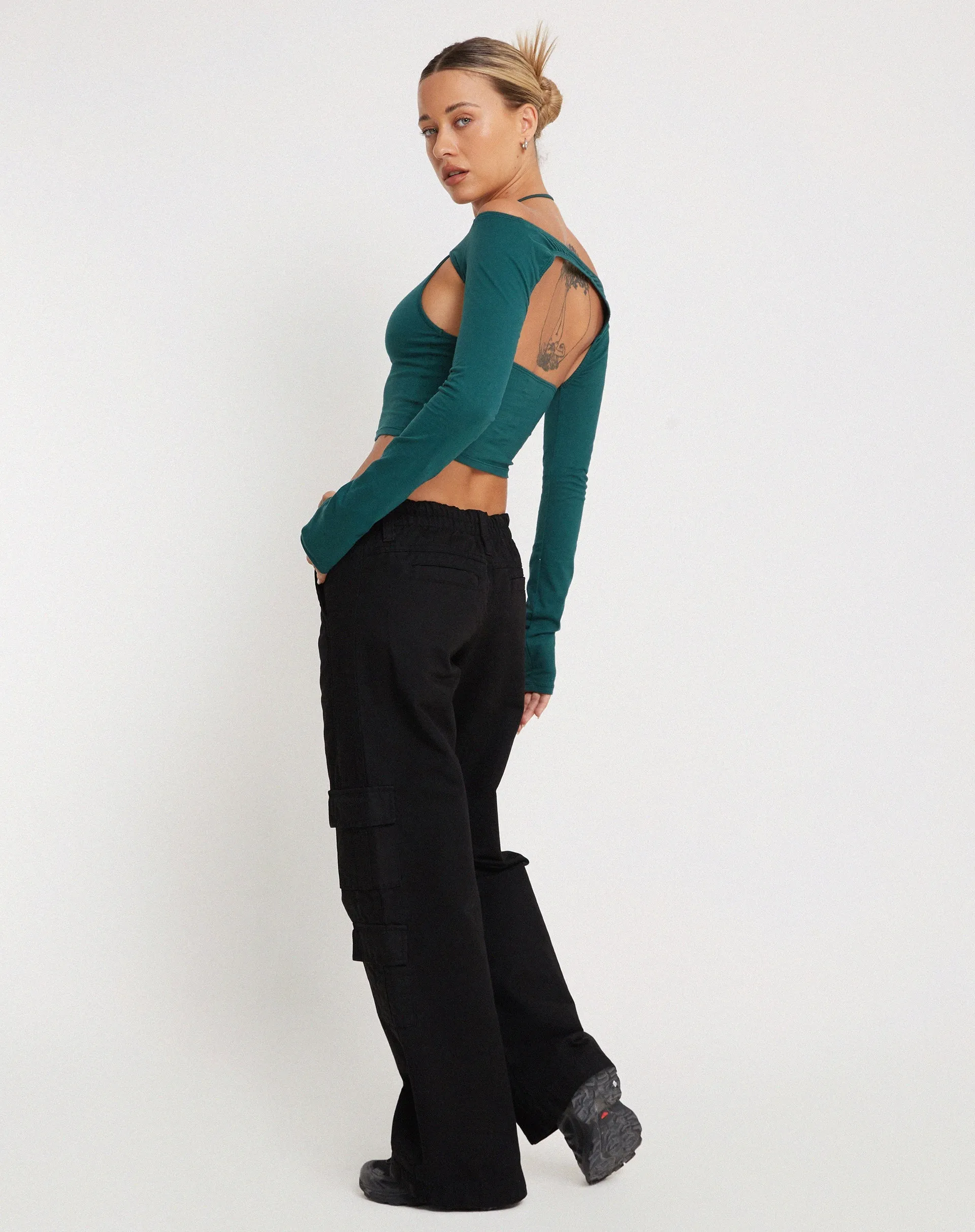 Brandy Long Sleeve Top in Bottle Green