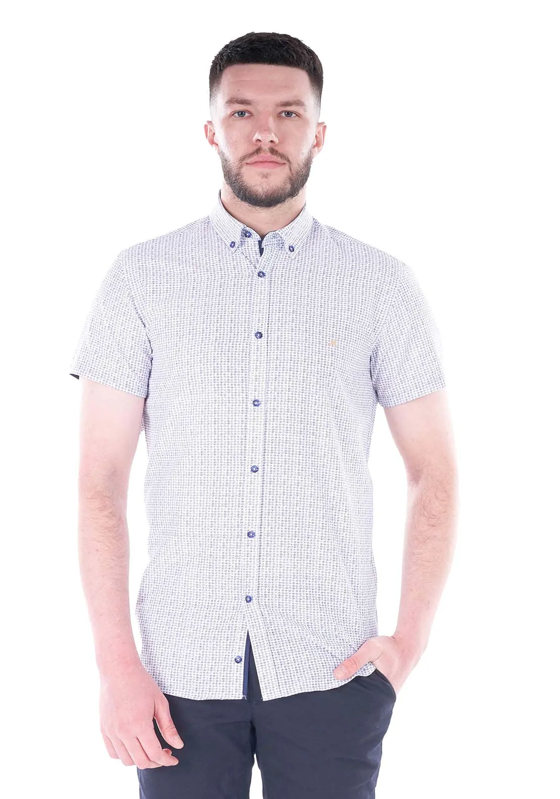 Chat Short Sleeve Shirt - White/beige