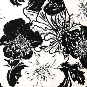 Cotton Spandex Sateen Fabric, Black Ink- Width 150cm