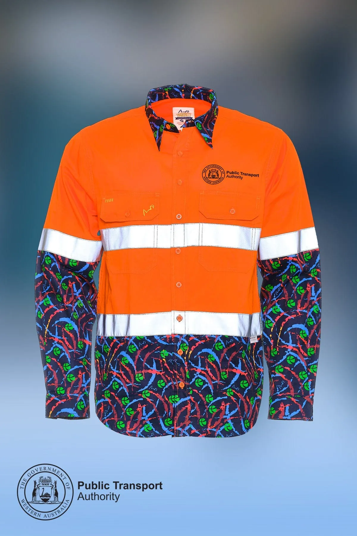 Custom WA Public Transport Authority Day/Night Orange Hi Vis Work Shirt