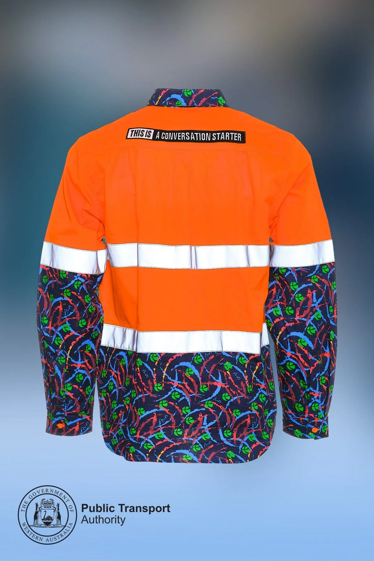 Custom WA Public Transport Authority Day/Night Orange Hi Vis Work Shirt