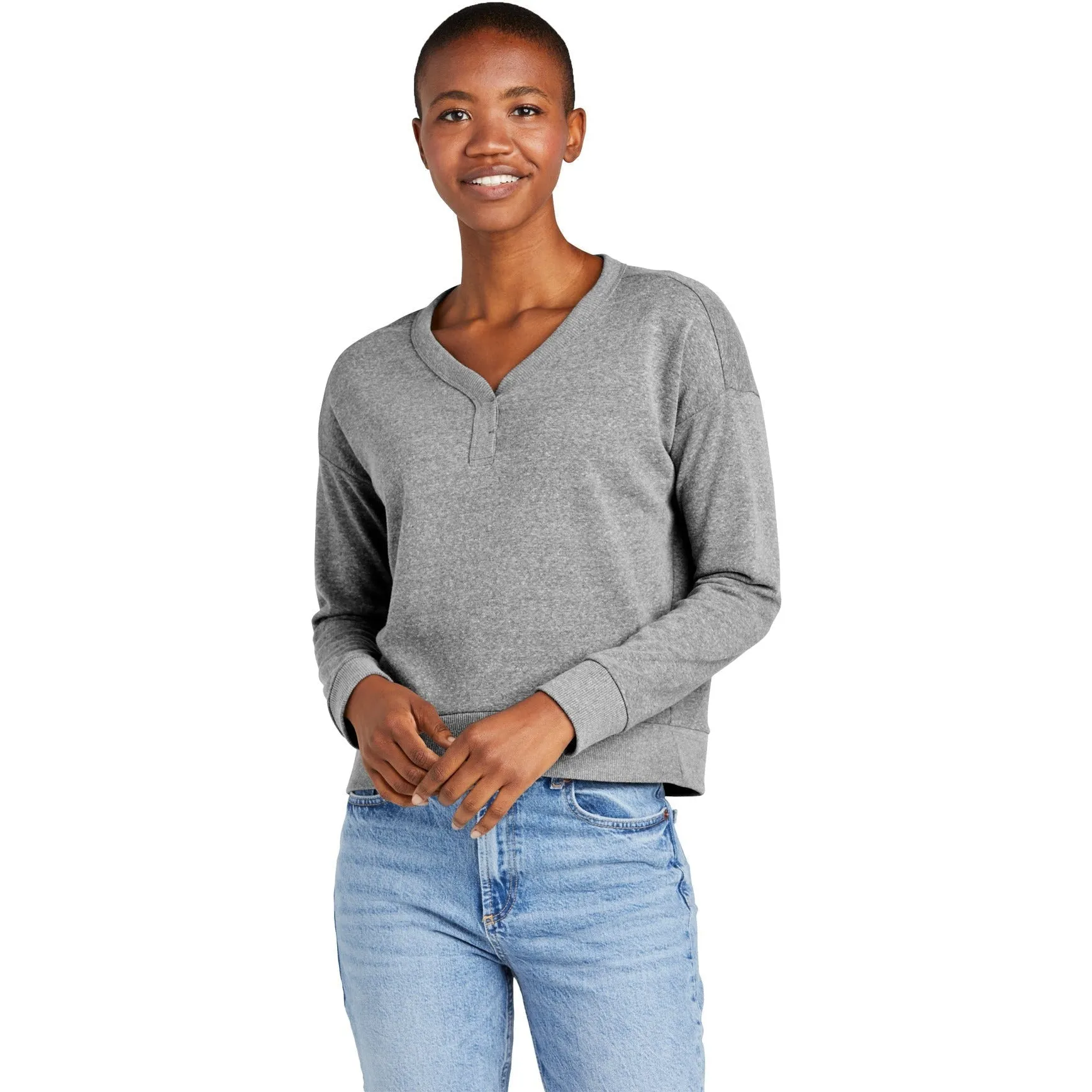 District Ladies Perfect Tri Fleece V-Neck Sweatshirt