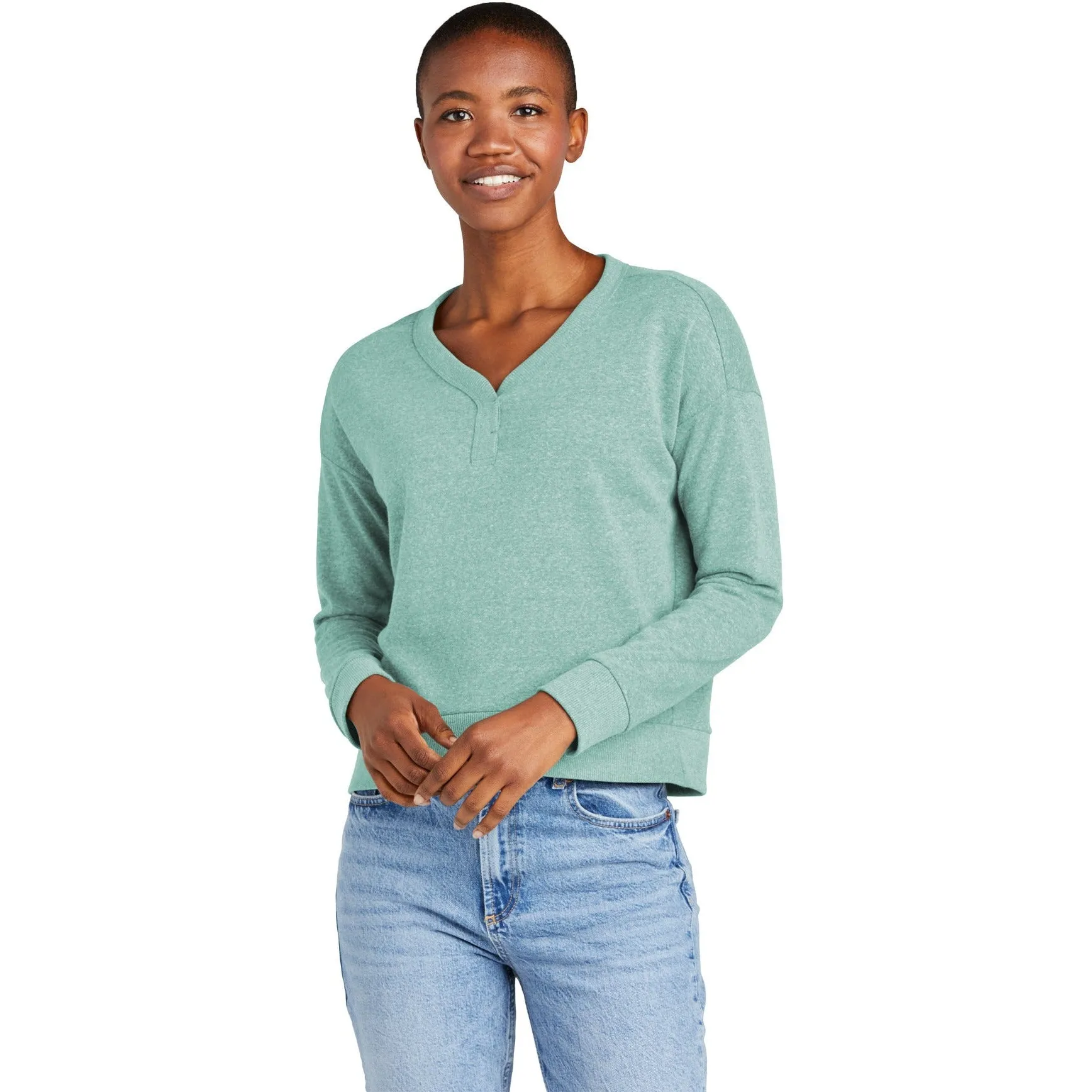 District Ladies Perfect Tri Fleece V-Neck Sweatshirt