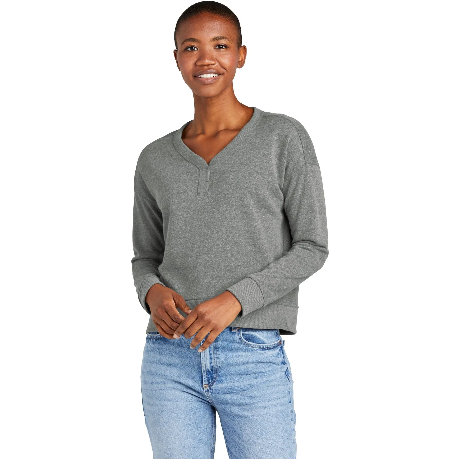 District Ladies Perfect Tri Fleece V-Neck Sweatshirt