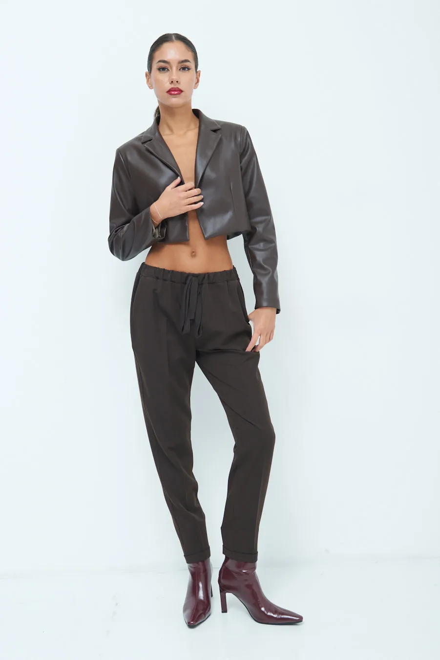 Drawstring tapered pants wholesale