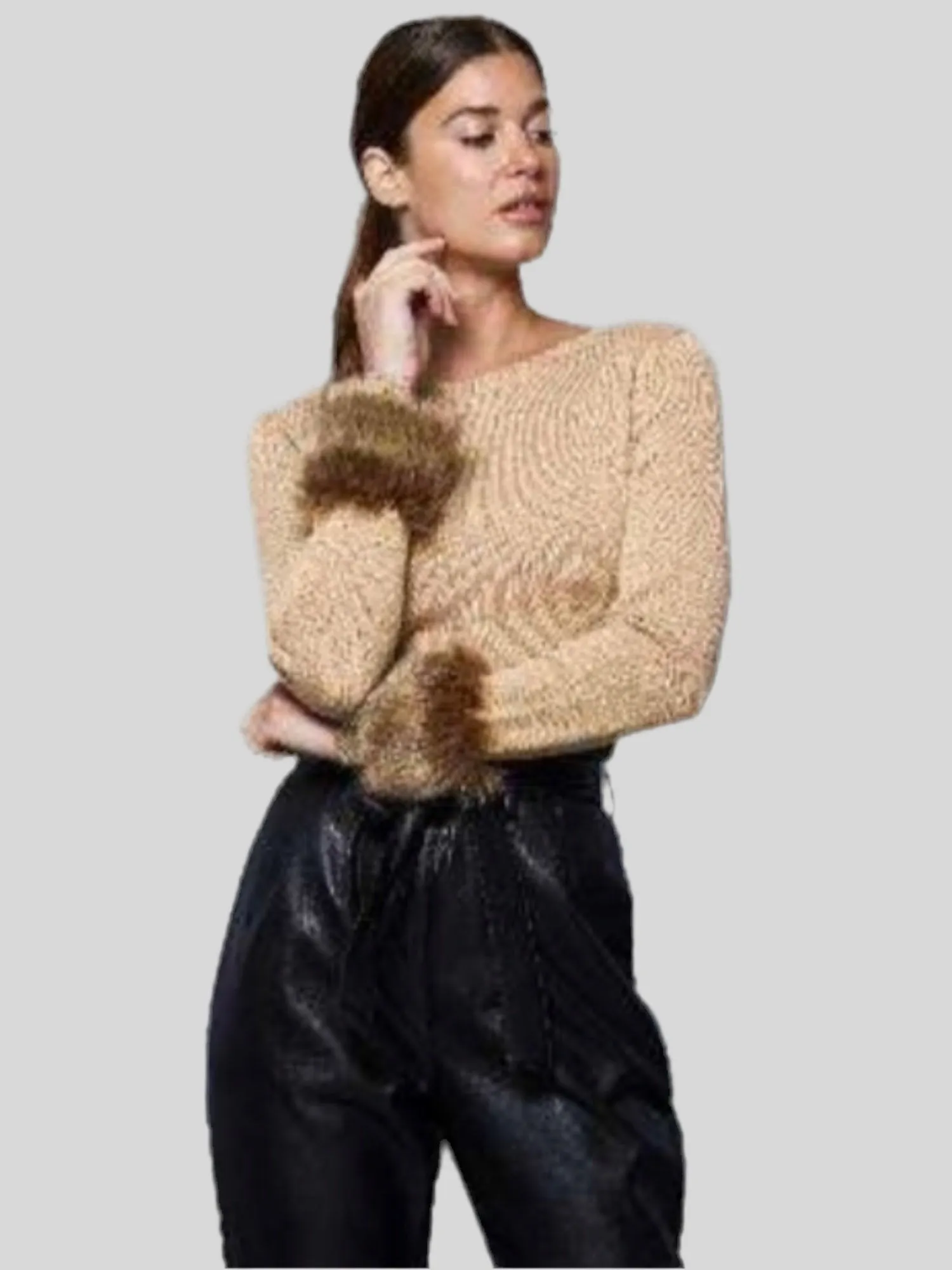 Faux Fur Cuff Sweater