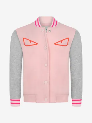 Fendi Baby Girls & Grey Jersey Bomber Jacket