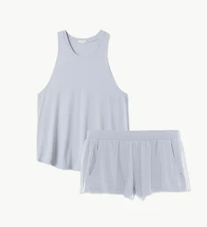 FINLEY Muscle Tank & Shorts PJ Set in Soft Grey