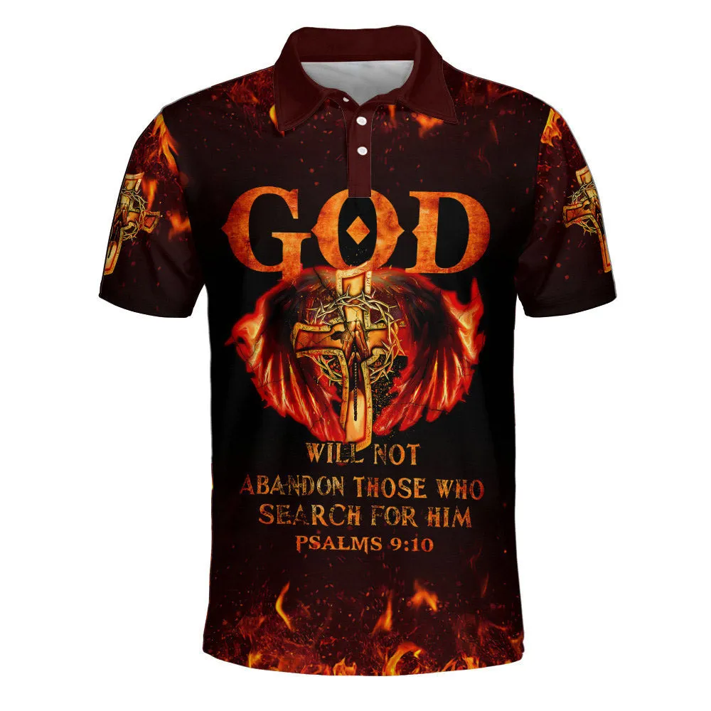 God Will Not Abandon Those Who Search For Him Polo Shirt - Christian Shirts & Shorts