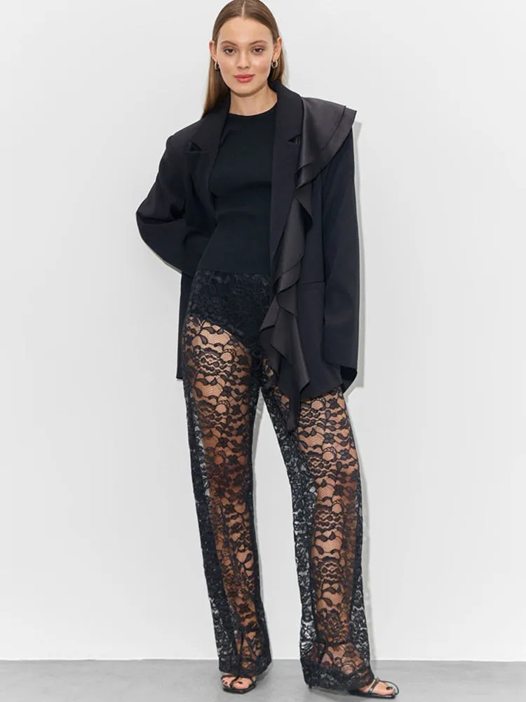 Lace Elegant Sheer Trousers