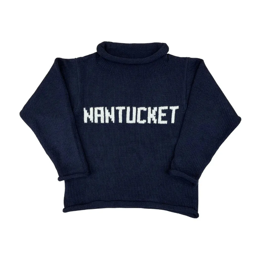 Ladies Navy/White "NANTUCKET" Sweater