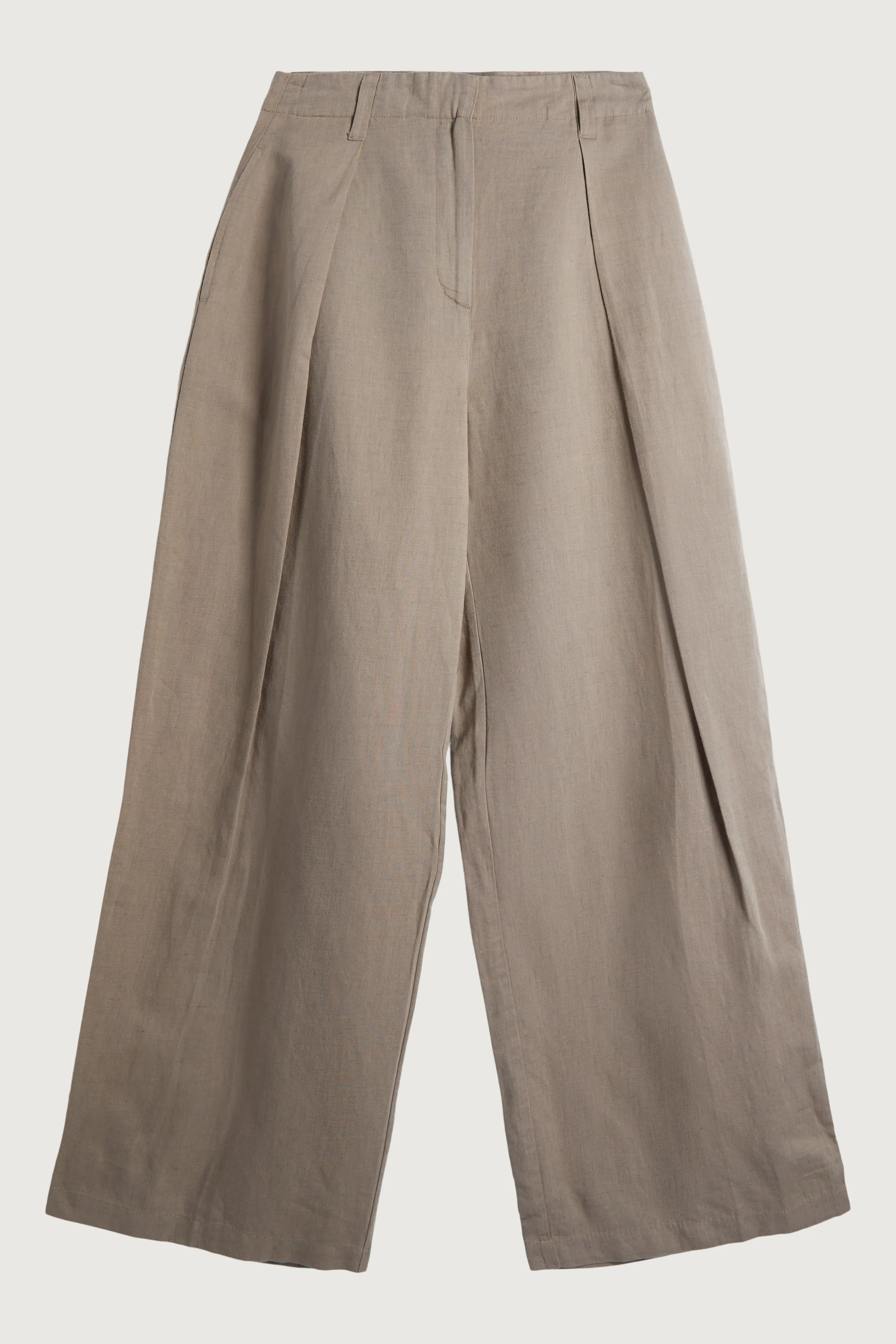 LINEN BLEND STRAIGHT LEG PANT