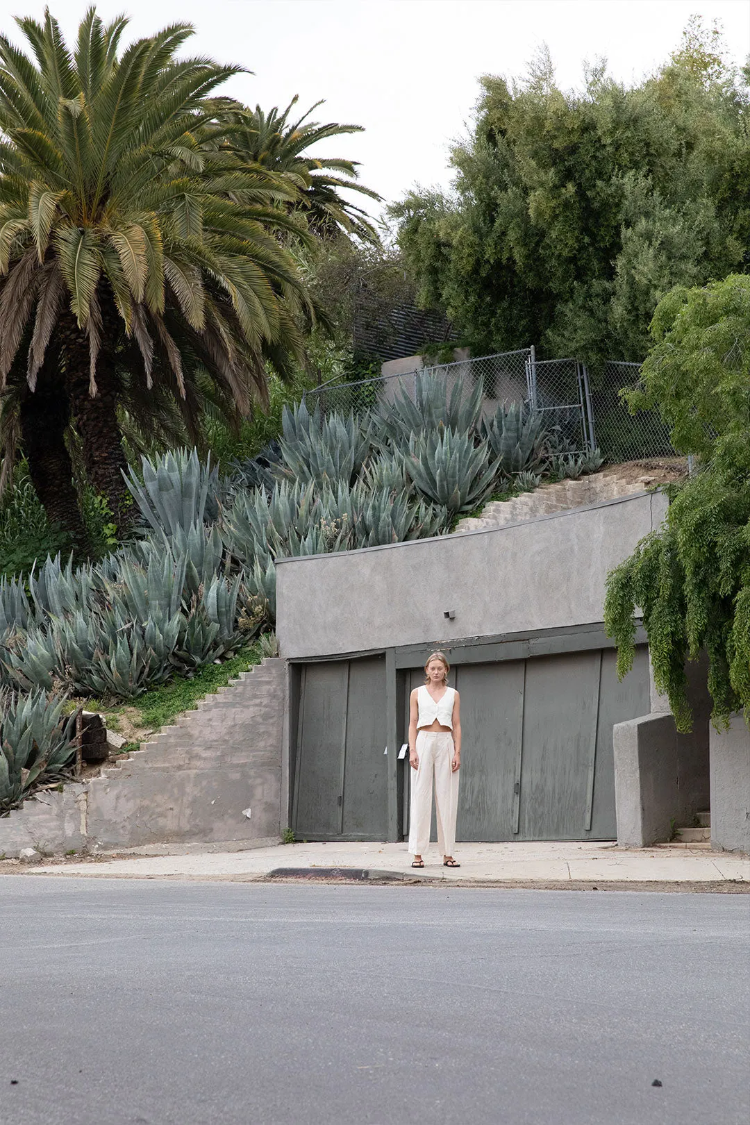 LINEN BLEND STRAIGHT LEG PANT