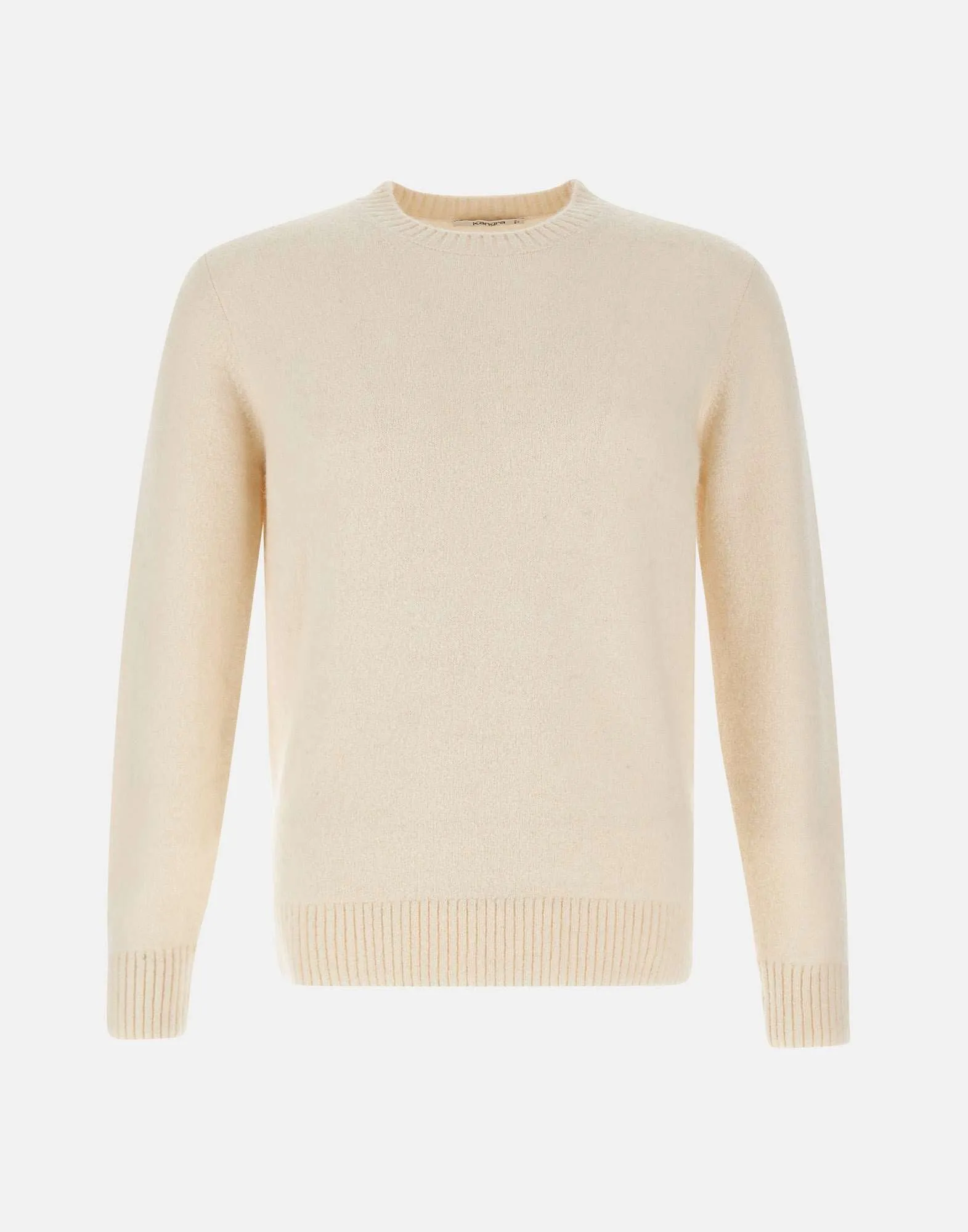 Men's Cream Wool Cotton Alpaca Sweater