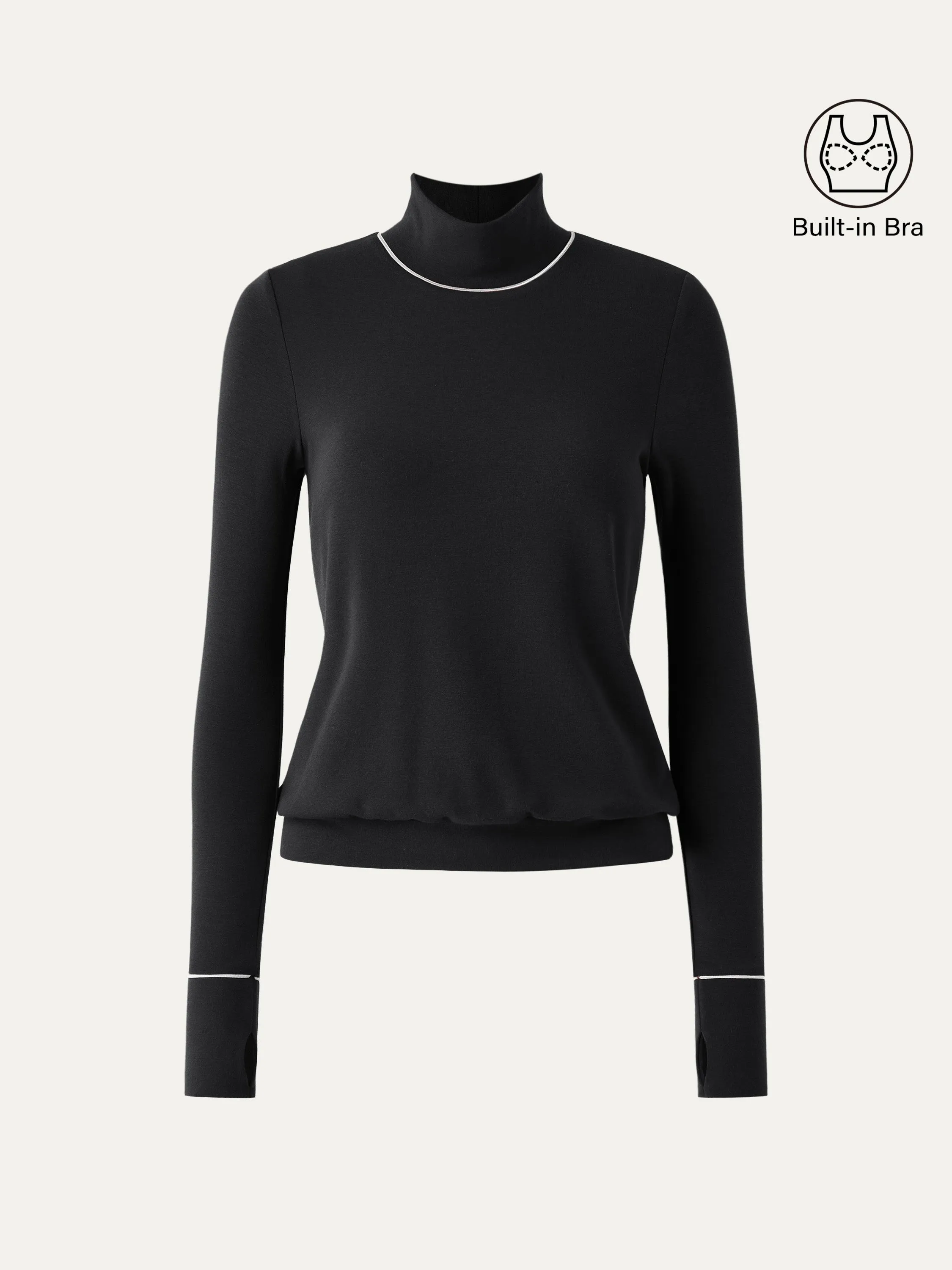 Mockneck Relaxed Pipping Brami Top