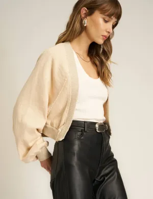 Nieves Seamed Shrug, Mother of Pearl