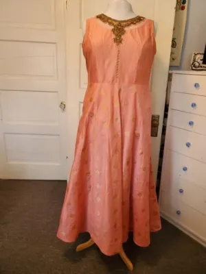 One of a Kind Salmon A-Line Gown