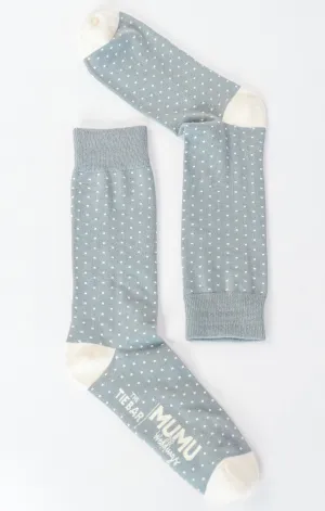 Owen Sock ~ Silver Sage Dots