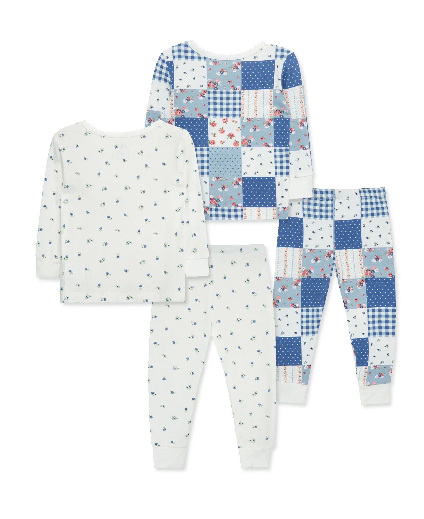 Patchwork 4-Piece Bamboo Pajama Set (12M-24M)