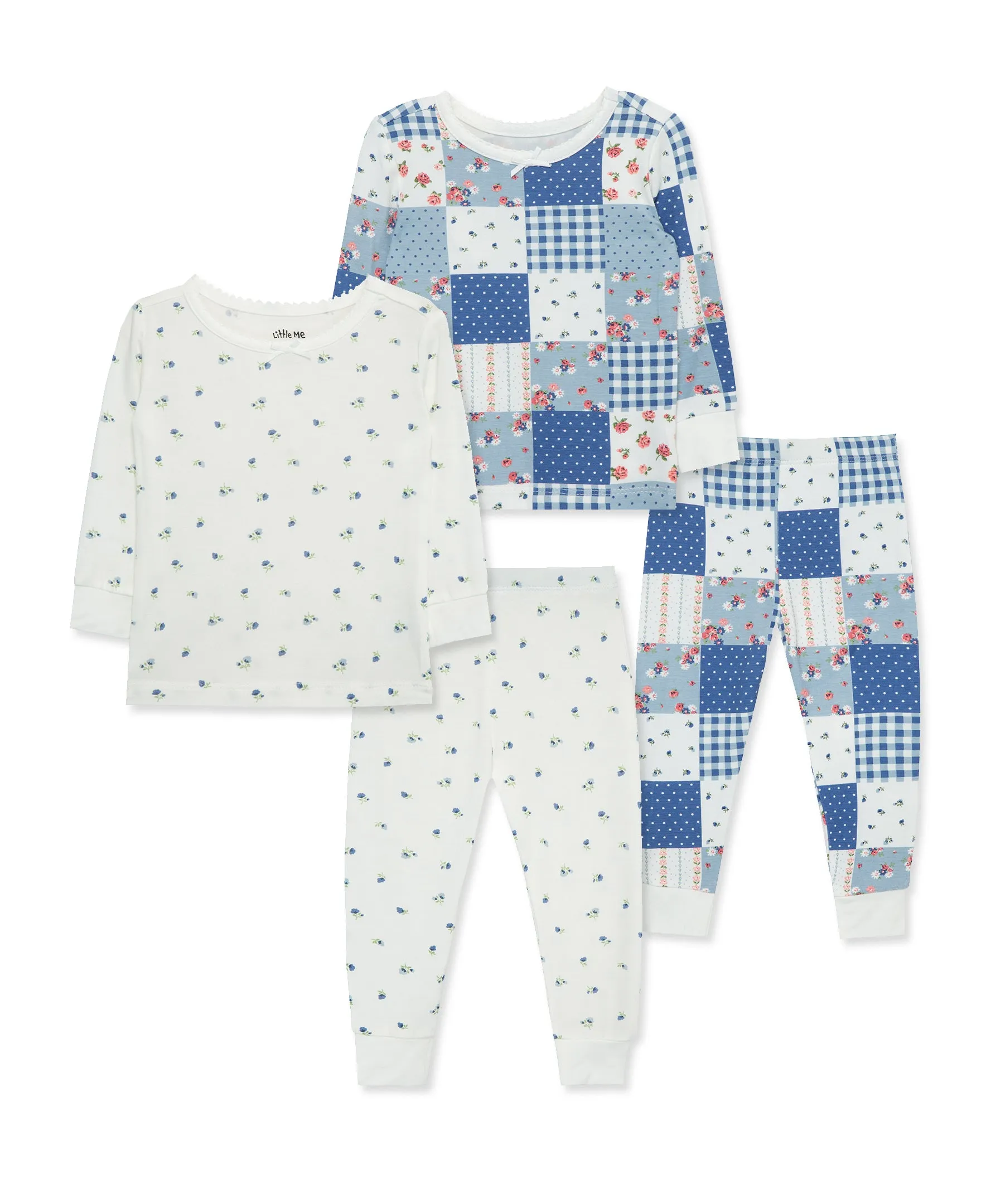 Patchwork 4-Piece Bamboo Pajama Set (12M-24M)