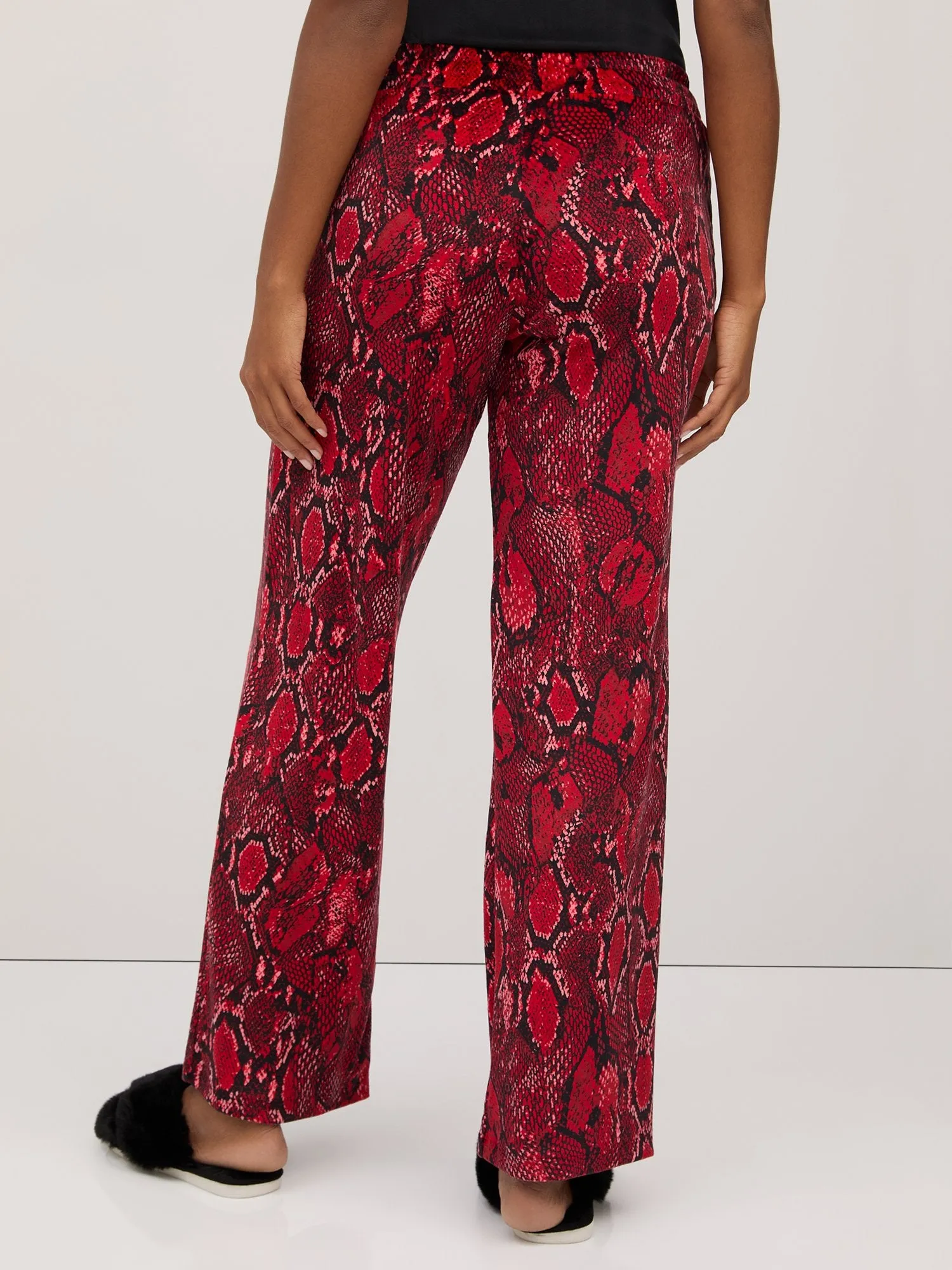 Petite Snake-Print Velour Straight-Leg Pant - Dreamy Velour Collection