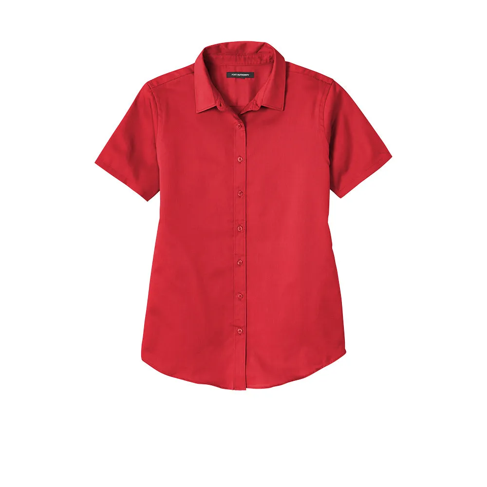 Port Authority® Women's Short Sleeve SuperPro React ™ Twill Shirt - Rich Red