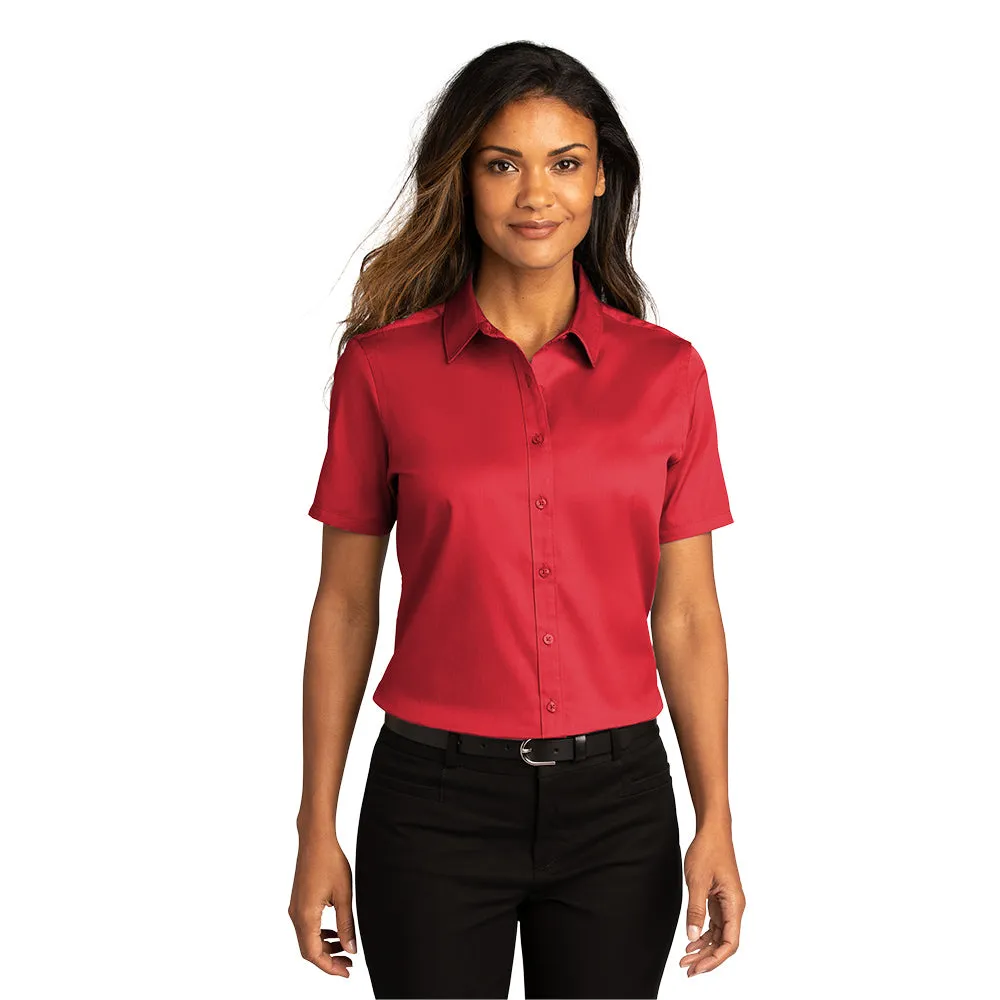 Port Authority® Women's Short Sleeve SuperPro React ™ Twill Shirt - Rich Red