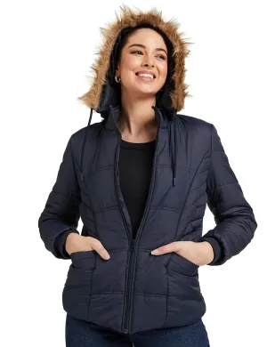 Qube By Fort Collins Women's Cape Jacket (89230_Navy_L)