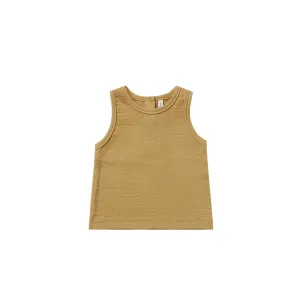 Quincy Mae Woven Tank - Gold