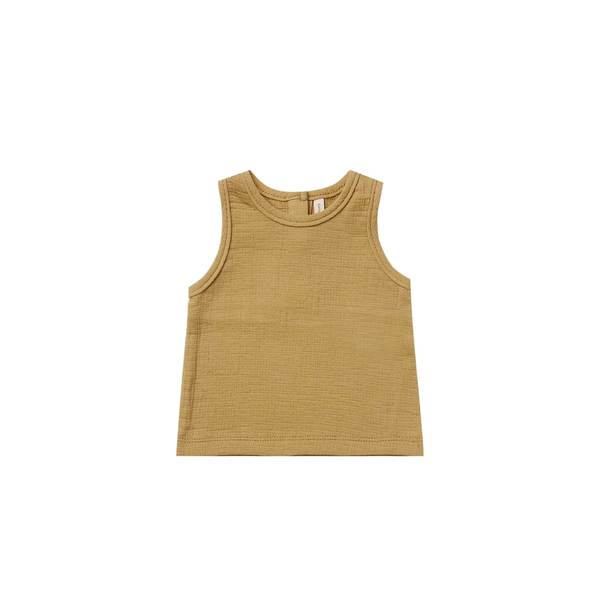 Quincy Mae Woven Tank - Gold