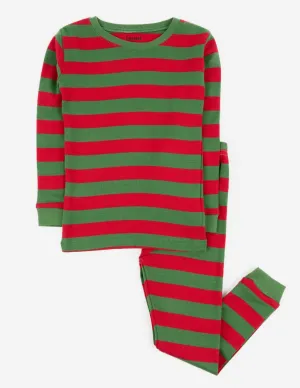 Red & Green Striped Cotton Pajamas