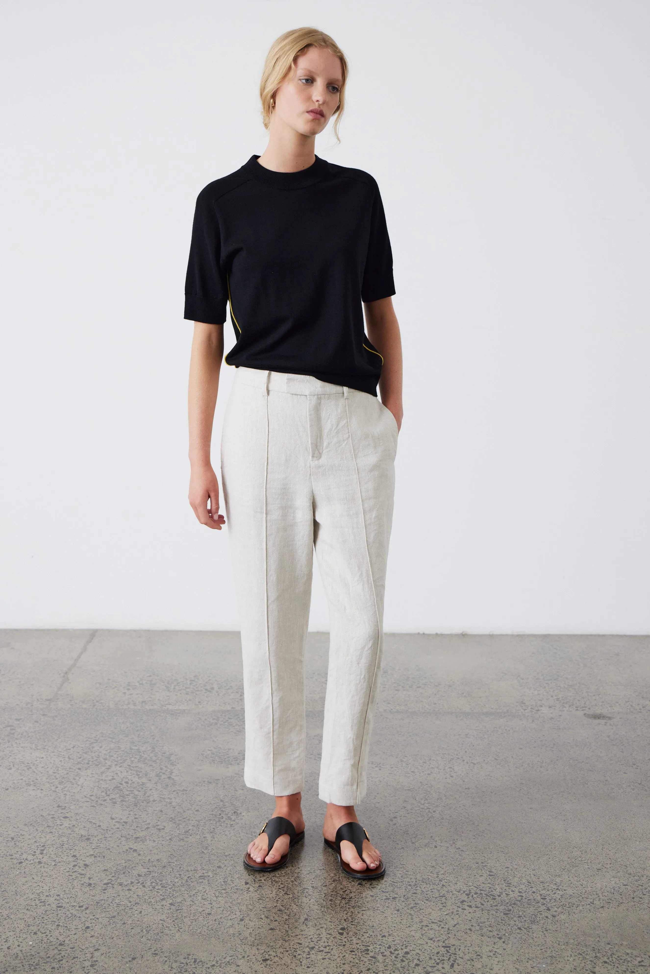 Ronda Linen Trouser - Natural