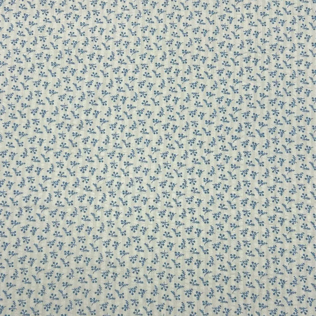 Simple Flowers Cotton Seersucker Fabric