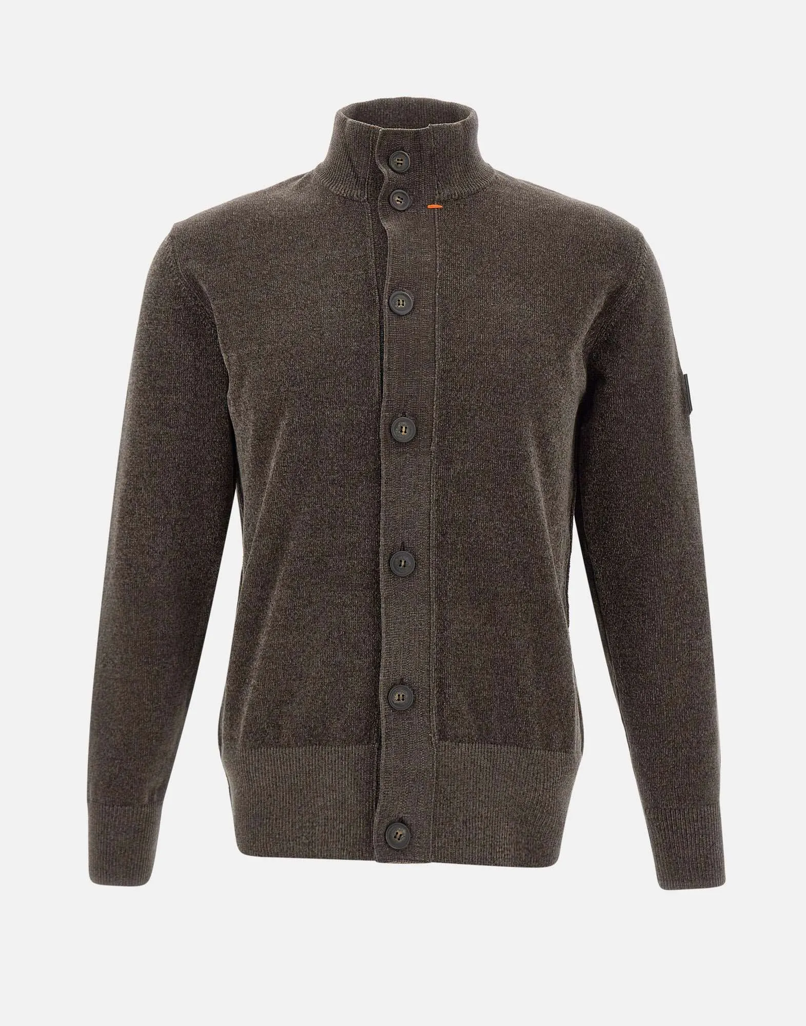 Soft Chocolate Chenille Cardigan for Men