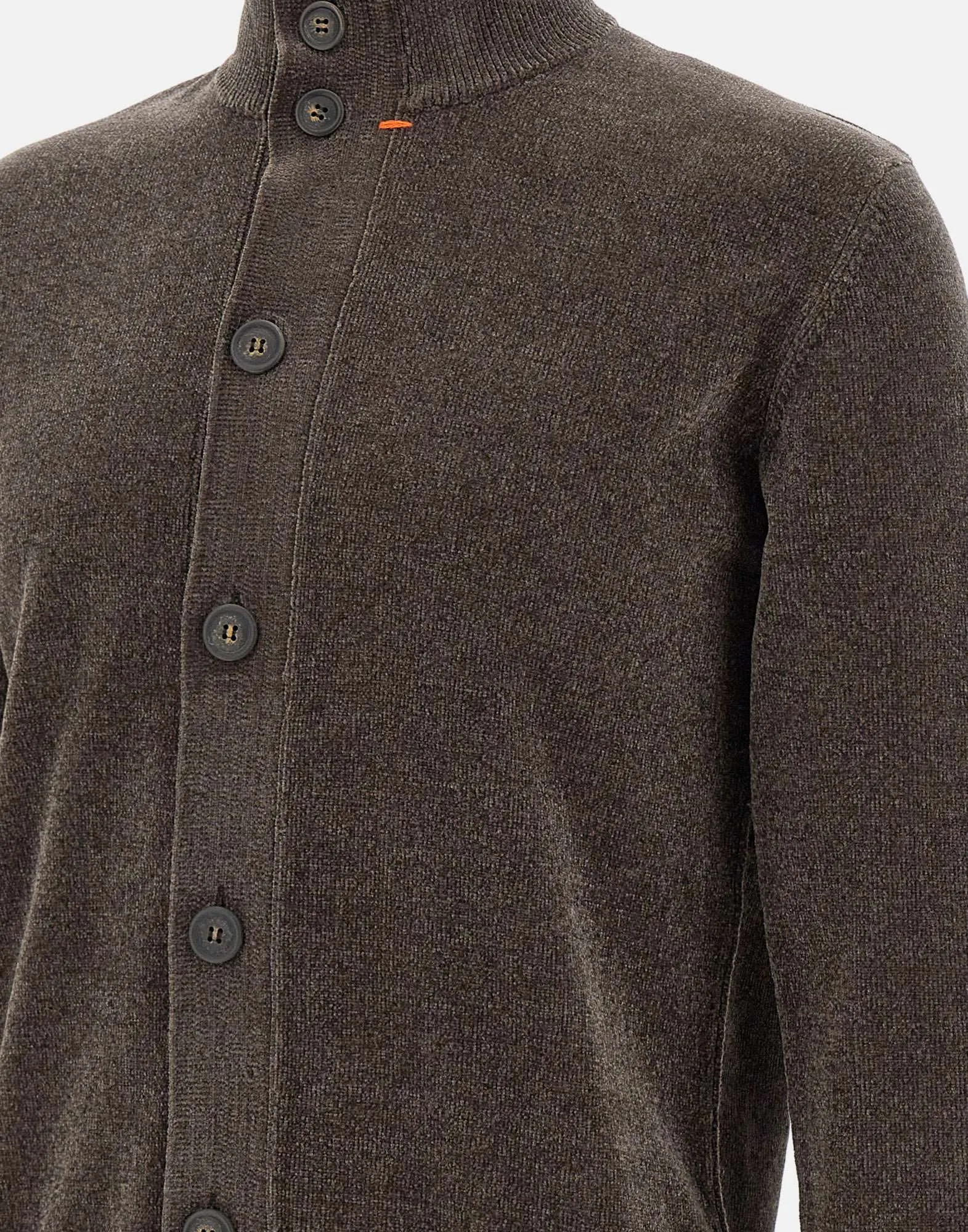 Soft Chocolate Chenille Cardigan for Men